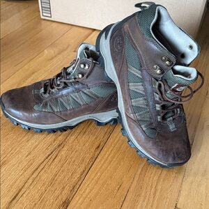 Timberland Men's Brown and Green Boots